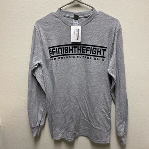 Gildan Mens Small Gray Long Sleeve Shirt